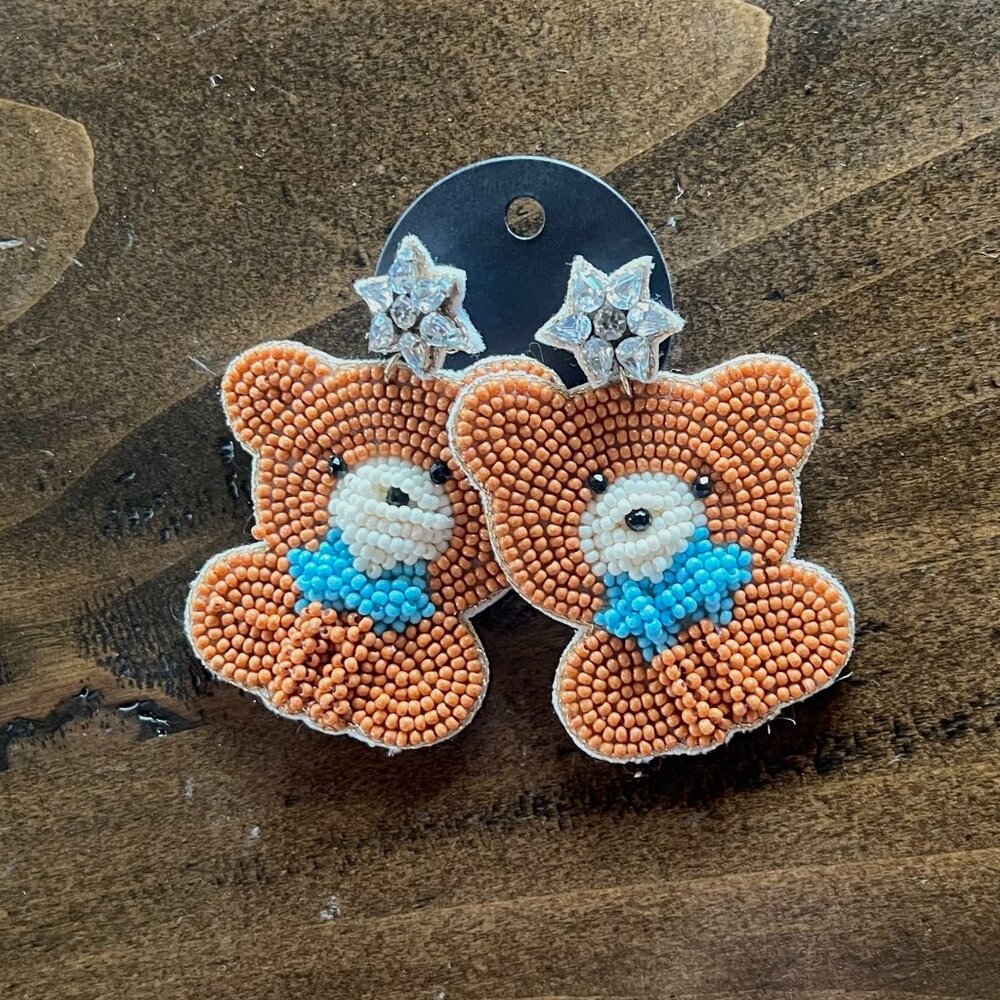 Viola - Boy Bear Beaded Earrings